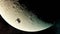 4K. Flight Of Commercial Spacecraft Over Background Of The Moon.