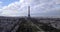 4K Footage Aerial Close up View to the Eiffel Tower and near places in Paris, France