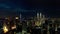 4k footage Aerial night view of buildings and landmarks centre Kuala Lumpur city at Kuala Lumpur, Malaysia.