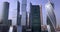 4K Footage of the Aerial View to the Moscow City Business Towers