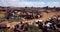 4K Footage Aerial View to the Tank Grave near Asmara