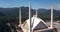 4K Footage Aerial View to the White Faisal Mosque in Islamabad, Pakistan