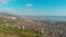 4k footage of the bay in Novorossiysk city. camera flight over the city of Novorossiysk from the mountains. View of the