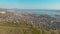 4k footage of the bay in Novorossiysk city. shooting from drone, camera movement forward. Shooting the city from a