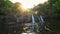 4K footage of sunset passing through beautiful dreamy Kote Abbe Falls