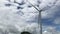 4K footage Wind energy turbines on sky view.Renewable electric Ecology energy clean source. Video Wind power Electricity generated