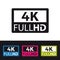 4k FullHD Icon - Colorful Vector Illustration - Isolated On Black And White Background