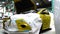 4K Garage Car body work car auto car repair car paint after the accident during the spraying automotive.