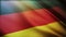 4k Germany National flag wrinkles loop seamless wind in German sky background.