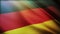 4k Germany National flag wrinkles loop seamless wind in German sky background.