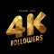 4k gold internet follower number thank you card
