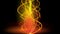 4k Gold spiral fire line smoke.energy signals,warm glow rhythm vibration wave.