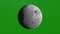 4K Green Screen Moon Rotating. High detailed texture