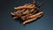 4K Group of cordyceps on black background