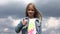 4K Happy Child Showing Thumb Up, Girl Smiling Portrait, Face Outdoor in Park