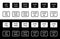4k, hd, ultra hd, full, 8k video resolution icons. Logos of video resolutions. Outline isolated icons on white and black
