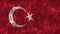 4K High Definition Video of realistic wavy Turkey flag with seamless loops