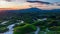 4K Hyperlapse aerial view of drone flying over Long Coc tea hill, Phu Tho province, Vietnam