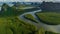 4K Hyperlapse aerial view drone flying over mangrove forest and mountain peak pull back tilt reveal shot, Phang nga, Thailand