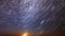 4k Hyperlapse Trails Of Stars. Sunrise Sky Natural Background. Unusual Amazing Stars Effect In Sky. Star And Meteoric