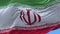 4k Iran National flag wrinkles loop seamless wind in blue sky background.