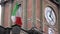 4K. Italian flag waving in the wind, located in Piazza Dante, Naples