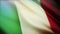 4k Italy National flag wrinkles loop seamless wind in Italian blue sky background.