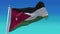 4k Jordan National flag slow wrinkles seamless waving wind in sky background.