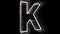 4k K letter alphabet word,Matrix binary computer code text design particle.