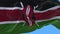 4k Kenya National flag wrinkles waving wind sky seamless loop background.