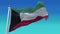 4k Kuwait National flag slow wrinkles seamless waving wind in sky background.