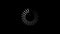 4k Loading screen - white line on black background. Animation circle ring