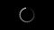 4k loading screen - white point on black background. Animation circle ring