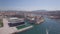 4K log ungraded Aerial view of Marseille pier - Vieux Port, Saint Jean castle, and mucem in south of France