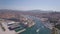 4K log ungraded Aerial view of Marseille pier - Vieux Port, Saint Jean castle, and mucem in south of France