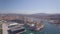 4K log ungraded Aerial view of Marseille pier - Vieux Port, Saint Jean castle, and museum in south of France