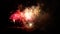 4K. loop seamless of real fireworks background. Abstract blur of real golden shining fireworks