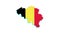 4K Looping Belgium Map Flag Animation Glitch.