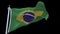 4k looping Brazilian flag with flagpole waving in wind.alpha channel included.