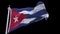 4k looping Cuba flag with flagpole waving in wind.alpha channel included.