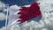 4k looping flag of Bahrain waving in wind,timelapse rolling clouds background.