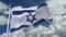 4k looping flag of Israel waving in wind,timelapse rolling clouds background.
