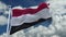 4k looping flag of Yemen waving in wind,timelapse rolling clouds background.