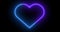 4K Love Heart neon lights animation.