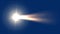 4k Meteor comet with fireball flying in space.