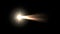 4k Meteor comet with fireball flying in space.