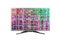 4K monitor or television with digital glitches, distortions on the screen isolated on white