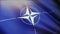 4k NATO flag,North Atlantic Treaty Organization,cloth texture loop background.