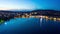 4K Night Aerial hyperlapse timelapse of  Zurich city  in Switzerland - UHD