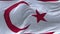 4k Northern Cyprus National flag wrinkles seamless wind in blue sky background.